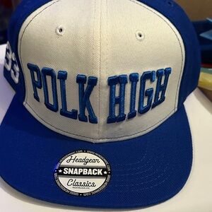 Polk High Blue and White Snapback Hat